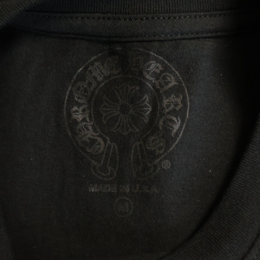 CHROME HEARTS(クロムハーツ) PARIS EXCLUSIVE HORSESHOE S/S TEE パリ限定 ホースシュープリント クルーネック半袖Tシャツ ブラック