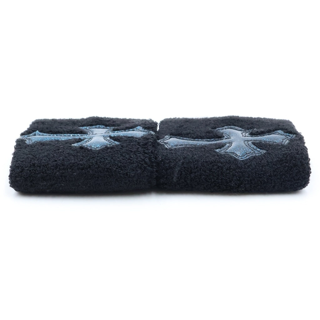 CHROME HEARTS(クロムハーツ) GALAXY PATENT LEATHER CROSS PATCH WRISTBAND ギャラクシー パテントレザー クロスパッチ リストバンド ブルー/ブラック