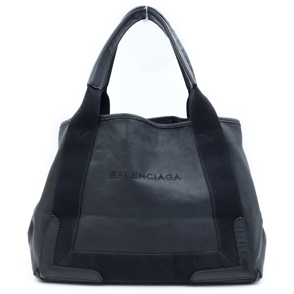 BALENCIAGA(バレンシアガ) ネイビーカバスS レザー ハンドバッグ トートバッグ ブラック 339933 レディース
