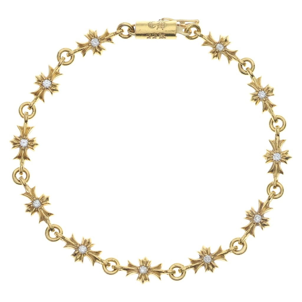 CHROME HEARTS(クロムハーツ) 22K TNY E CH PLS P/DIA タイニーE CHプラス ブレスレット PAVEダイヤ ゴールド BCA026