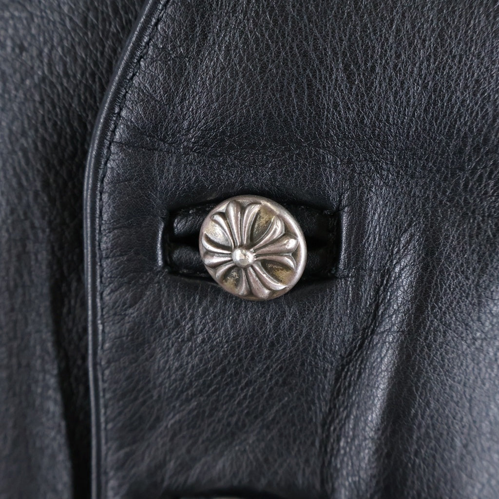 CHROME HEARTS(クロムハーツ) 5BTN VEST 5ボタンレザーベスト ブラック