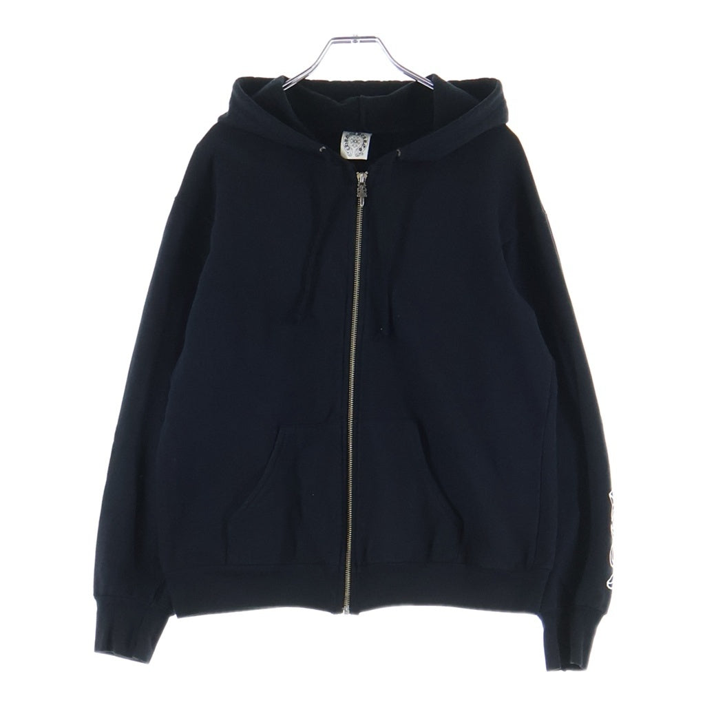 CHROME HEARTS(クロムハーツ) OLD SWTSHRT HD ZIP オールド 袖フローラルクロス ダガージップアップ フーディ パーカー ブラック