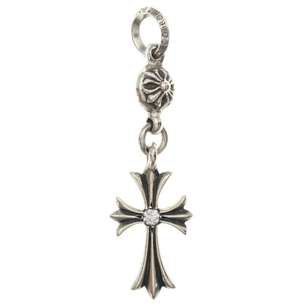 CHROME HEARTS(クロムハーツ) 1B TNY CH CRS 1DIA 1ボールタイニーCHクロス 1ダイヤ チャーム シルバーネックレストップ