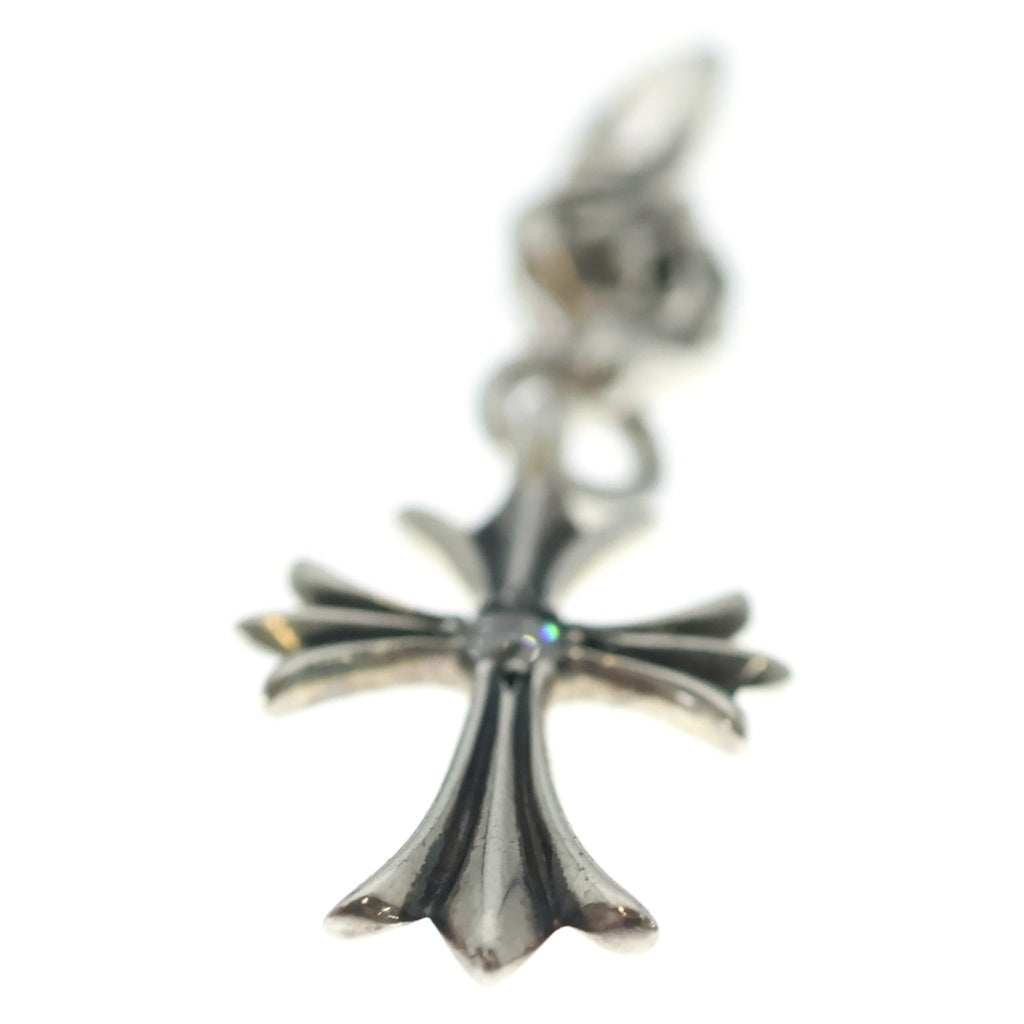 CHROME HEARTS(クロムハーツ) 1B TNY CH CRS 1DIA 1ボールタイニーCHクロス 1ダイヤ チャーム シルバーネックレストップ