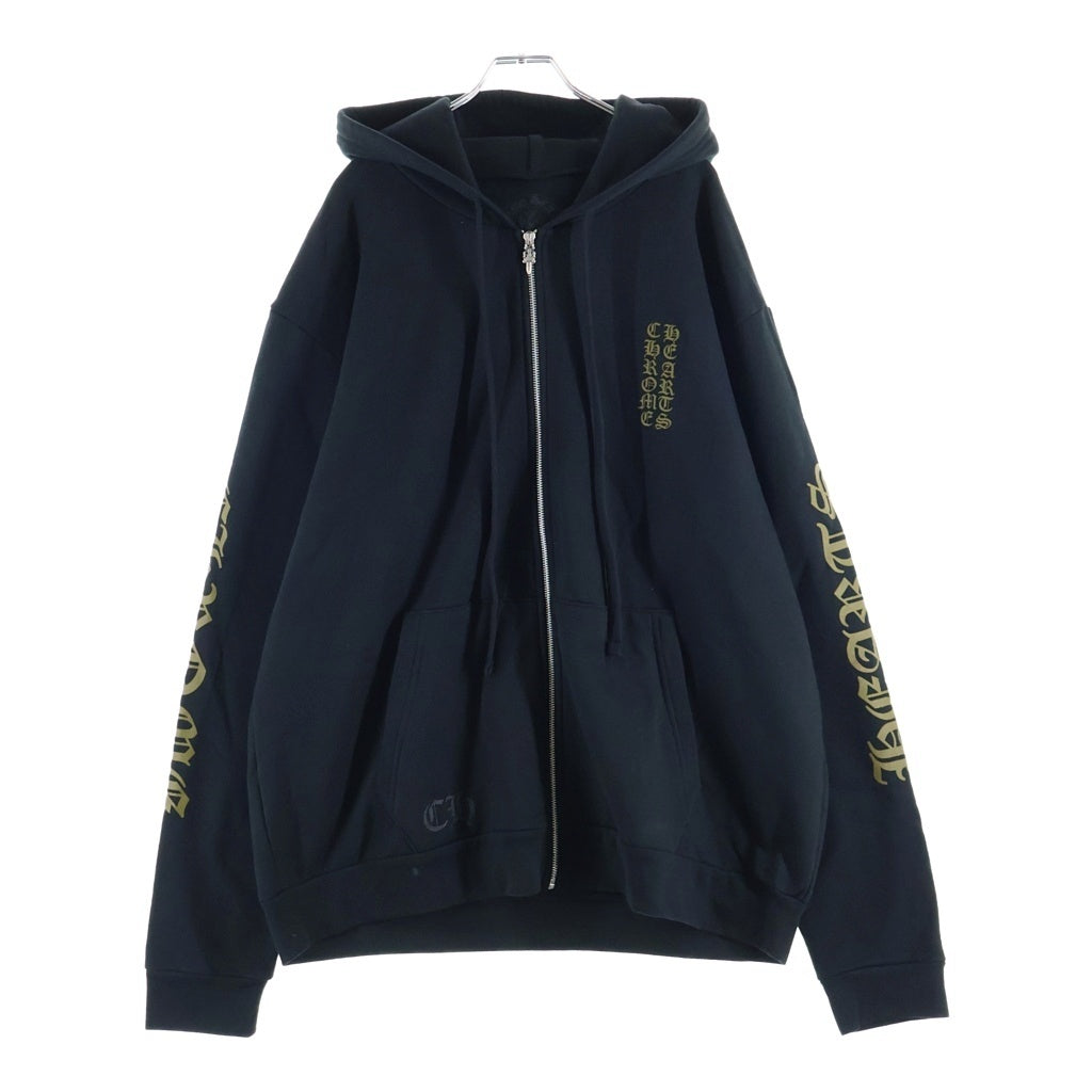 CHROME HEARTS(クロムハーツ) SWTSHIRT HD ZIP 袖英字ロゴプリント ジップアップパーカー