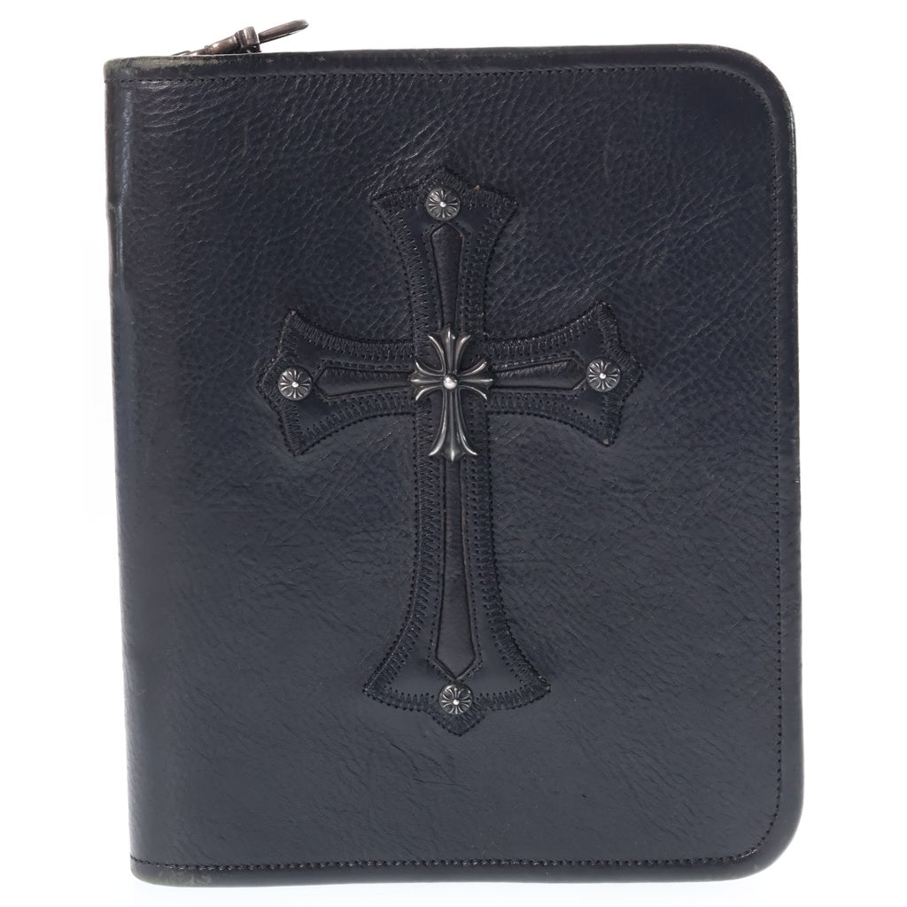 CHROME HEARTS(クロムハーツ) スモールCHクロス装飾 ダガージップ ポートフォリオフォトアルバム レザーケース