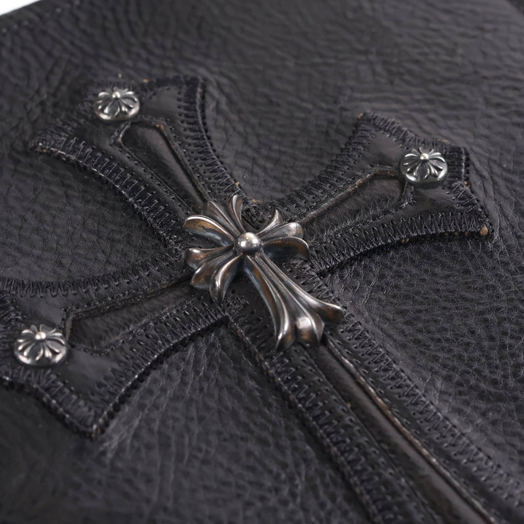 CHROME HEARTS(クロムハーツ) スモールCHクロス装飾 ダガージップ ポートフォリオフォトアルバム レザーケース