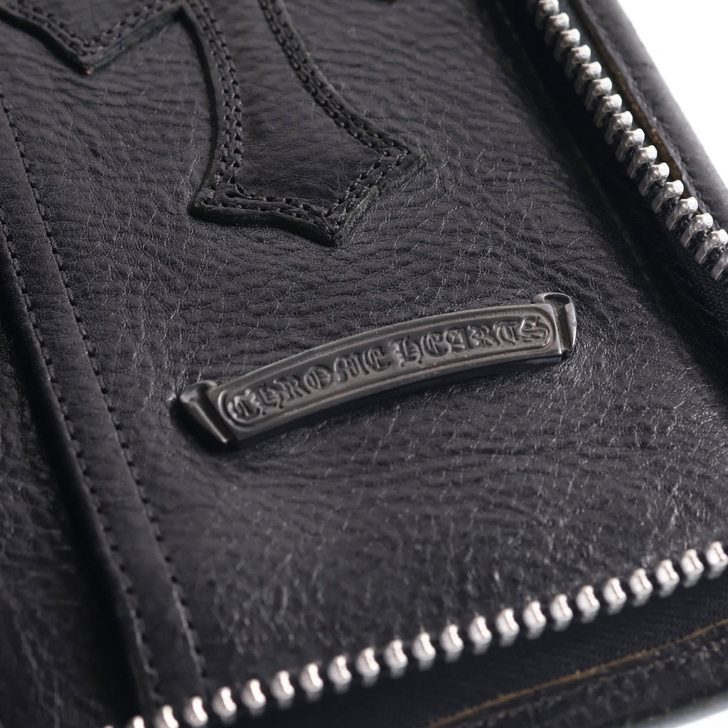 CHROME HEARTS(クロムハーツ) スモールCHクロス装飾 ダガージップ ポートフォリオフォトアルバム レザーケース