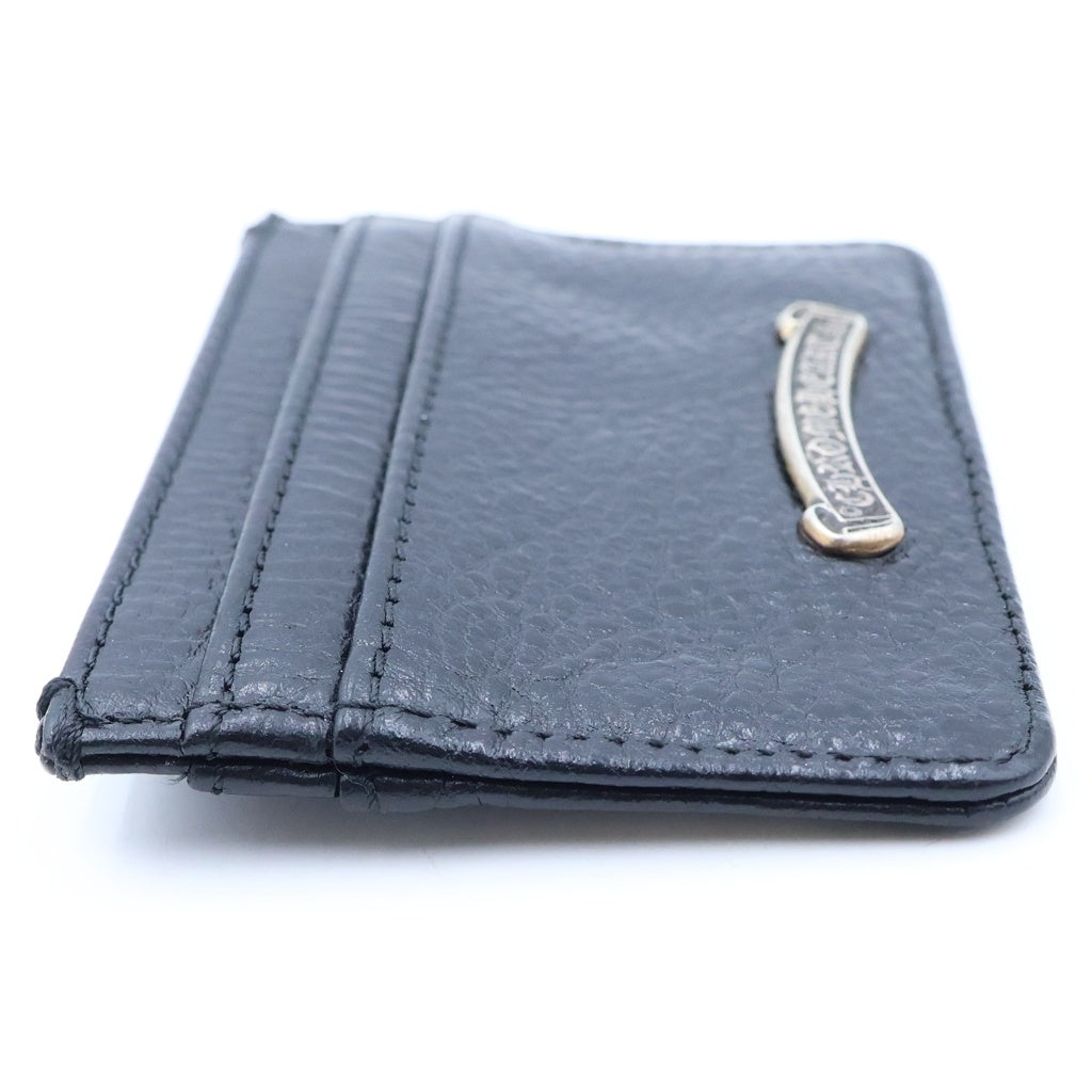 CHROME HEARTS(クロムハーツ) DOUBLE SIDE ダブルサイド スクロールラベル付レザーカードケース ブラック