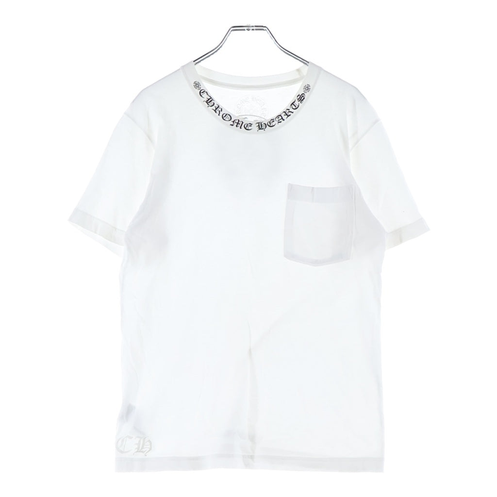 CHROME HEARTS(クロムハーツ) Neck Logo S/S Tee ネックロゴ 半袖プリントTシャツ カットソー コットン ホワイト