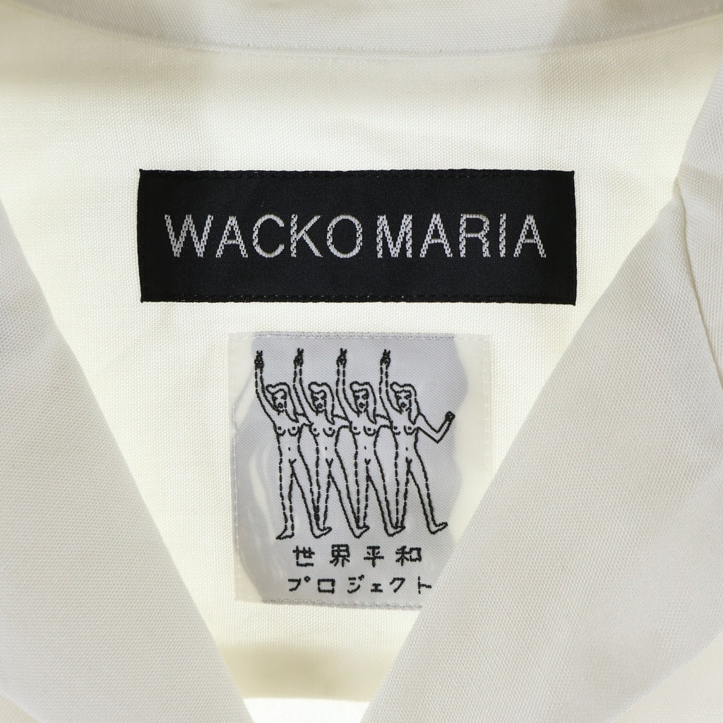 WACKO MARIA(ワコマリア) 25AW 世界平和プロジェクト HAWAIIAN SHIRT ハワイアン 長袖シャツ ホワイト