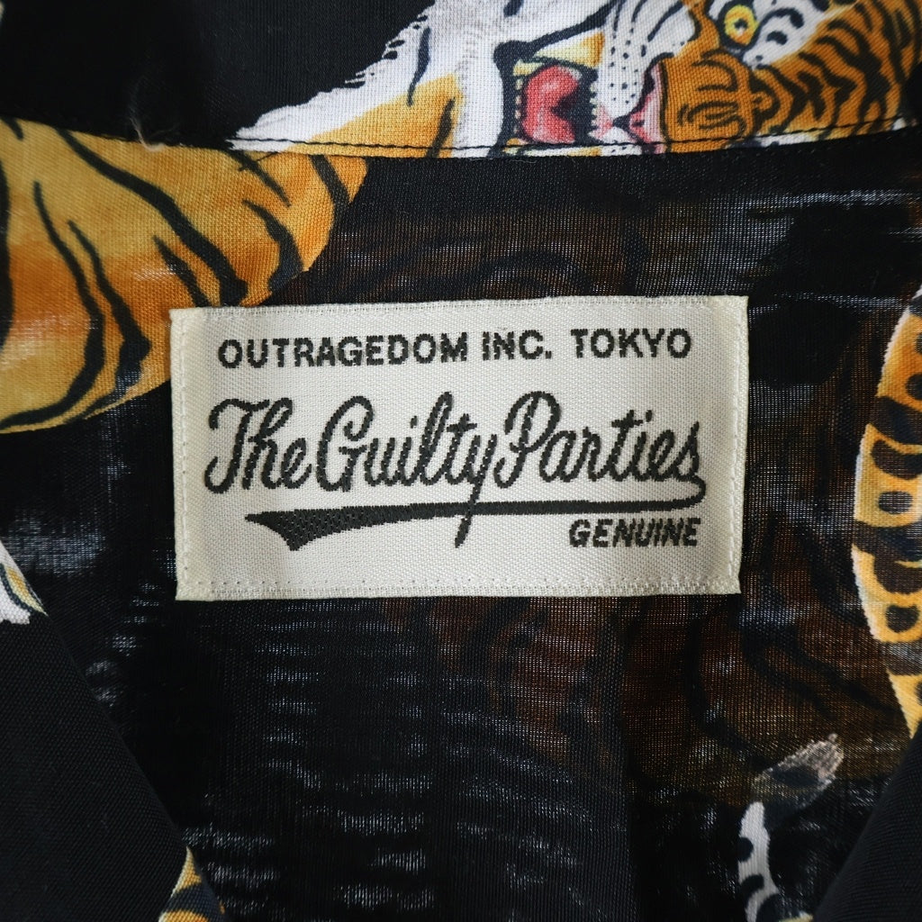 WACKO MARIA(ワコマリア) ×TIM LEHI HAWAIIAN SHIRT ティムリーハイ 虎柄 長袖シャツ ブラック