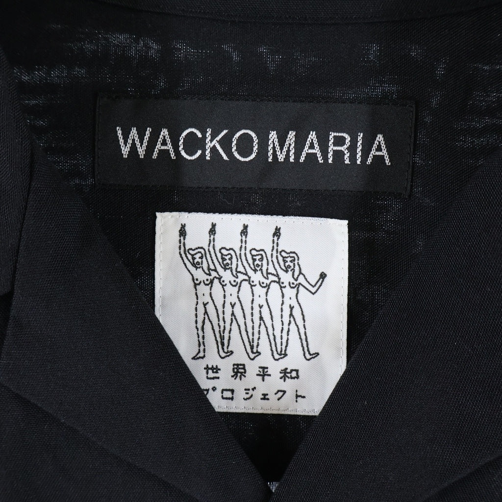WACKO MARIA(ワコマリア) 25AW 世界平和プロジェクト HAWAIIAN SHIRT ハワイアン 長袖シャツ ブラック