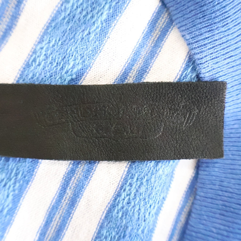 CHROME HEARTS(クロムハーツ) Y NOT Vine Dagger Embroidery CH Plus Stripe ワイノット ヴァインダガー刺繍 CHプラス ストライプ Tシャツ 半袖カットソー ブルー
