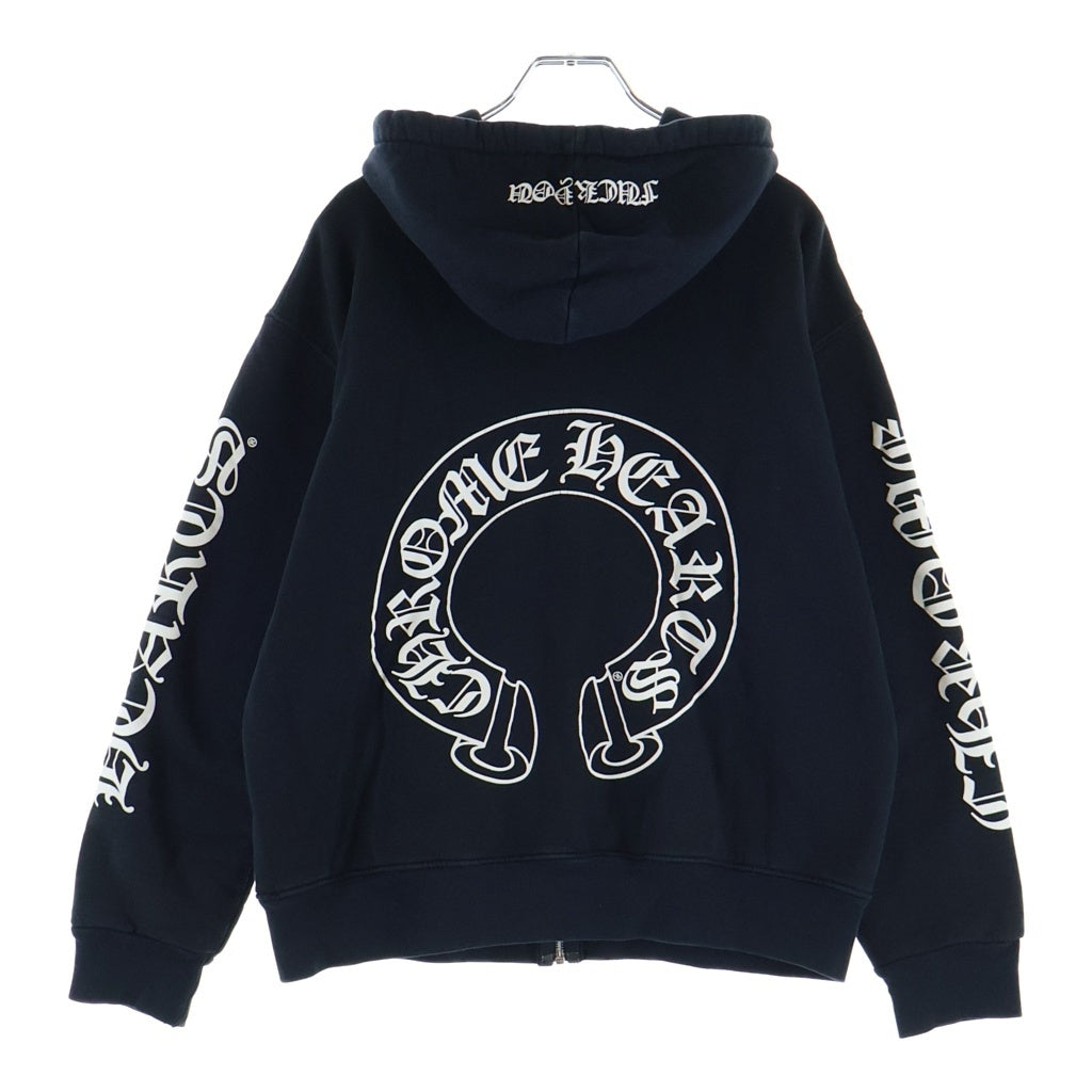 CHROME HEARTS(クロムハーツ) OLD THRML HD ZIP 裏地サーマル アームプリント バックスクロールラベル ダガージップアップフーディ パーカー ブラック