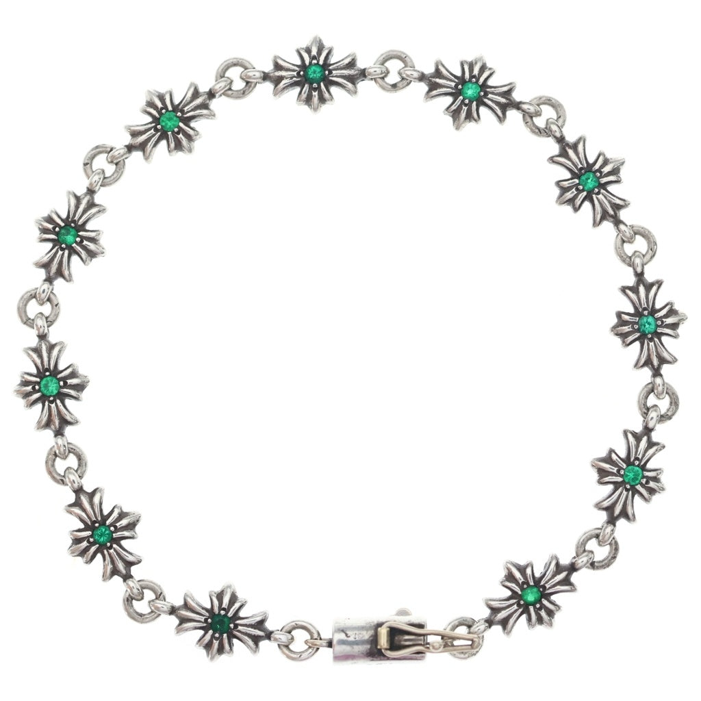 CHROME HEARTS(クロムハーツ) TNY E CH PLS P EMRLD タイニーECHプラス PAVEエメラルド シルバーブレスレット シルバー 11LINK