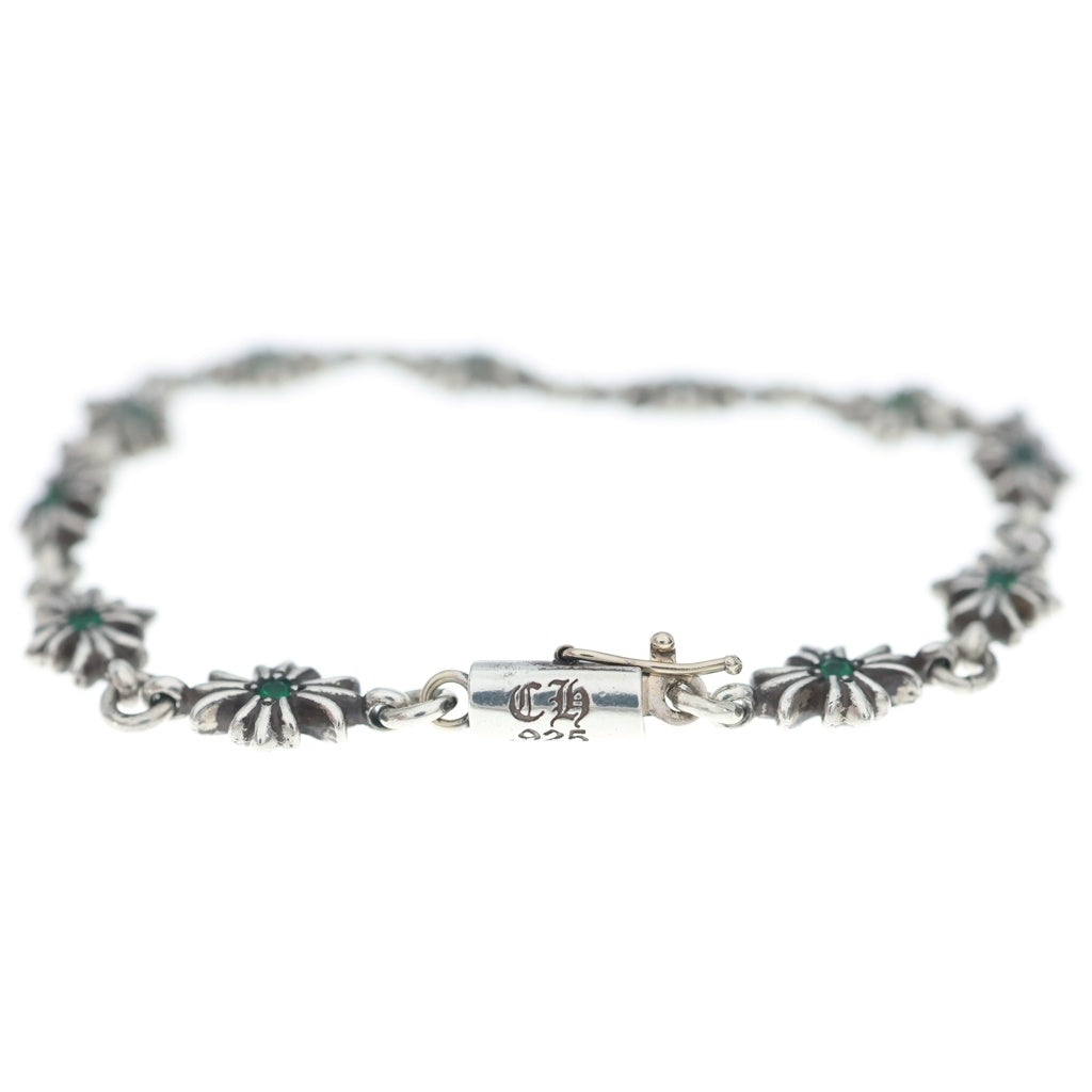 CHROME HEARTS(クロムハーツ) TNY E CH PLS P EMRLD タイニーECHプラス PAVEエメラルド シルバーブレスレット シルバー 11LINK