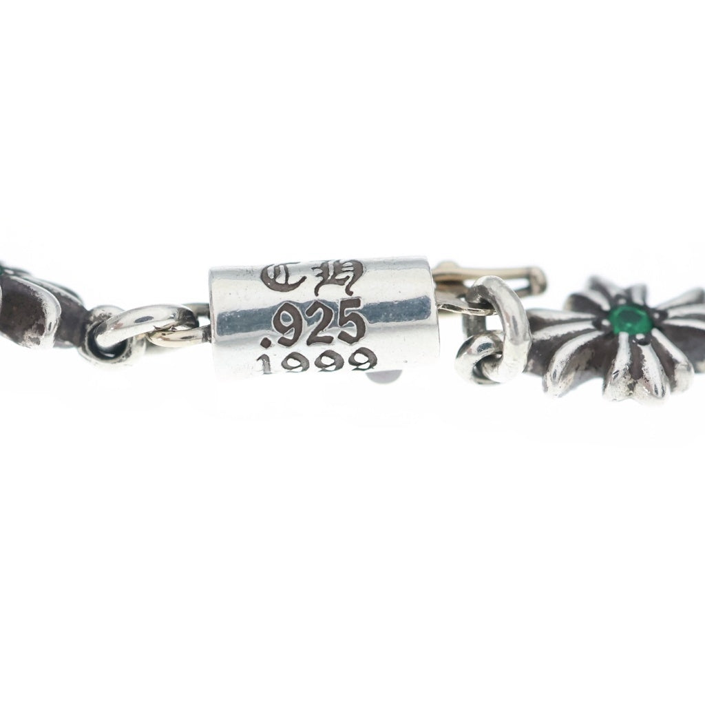 CHROME HEARTS(クロムハーツ) TNY E CH PLS P EMRLD タイニーECHプラス PAVEエメラルド シルバーブレスレット シルバー 11LINK