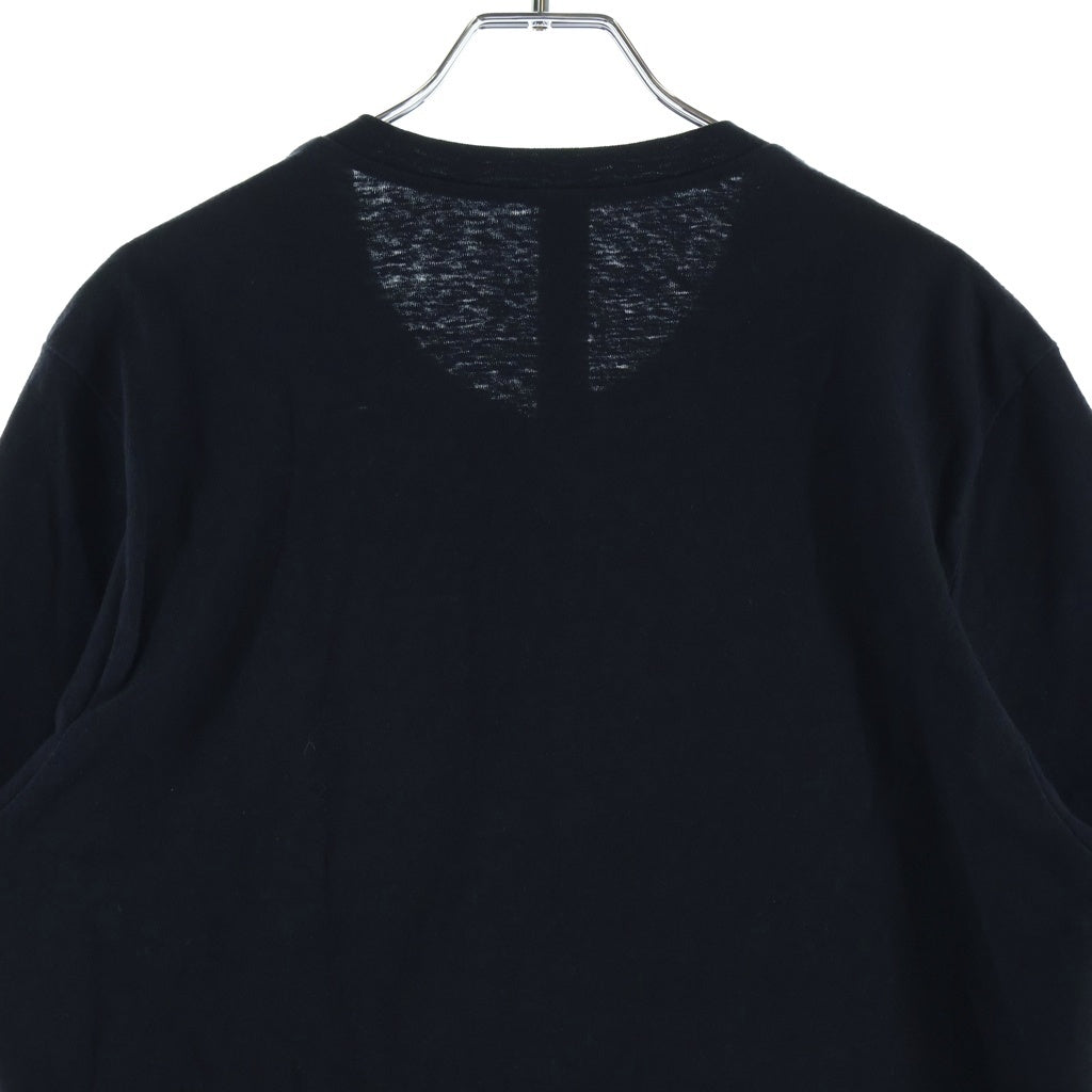 CHROME HEARTS(クロムハーツ) HNLY ヘンリーネック フレアボタン クロスパッチ付き 半袖Tシャツ カットソー ブラック