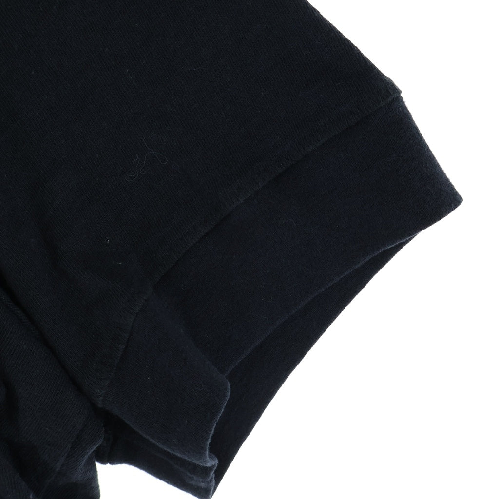 CHROME HEARTS(クロムハーツ) HNLY ヘンリーネック フレアボタン クロスパッチ付き 半袖Tシャツ カットソー ブラック