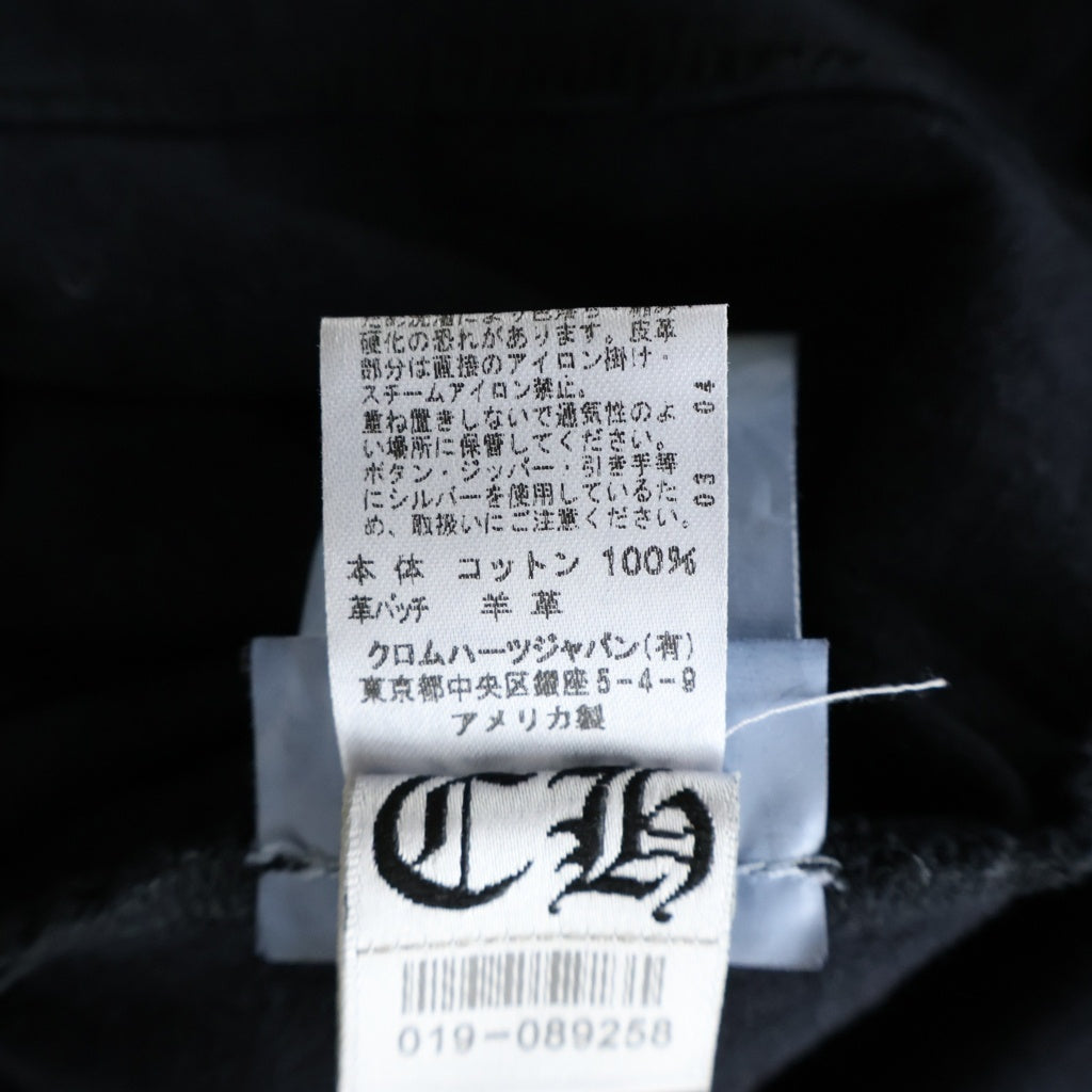 CHROME HEARTS(クロムハーツ) HNLY ヘンリーネック フレアボタン クロスパッチ付き 半袖Tシャツ カットソー ブラック