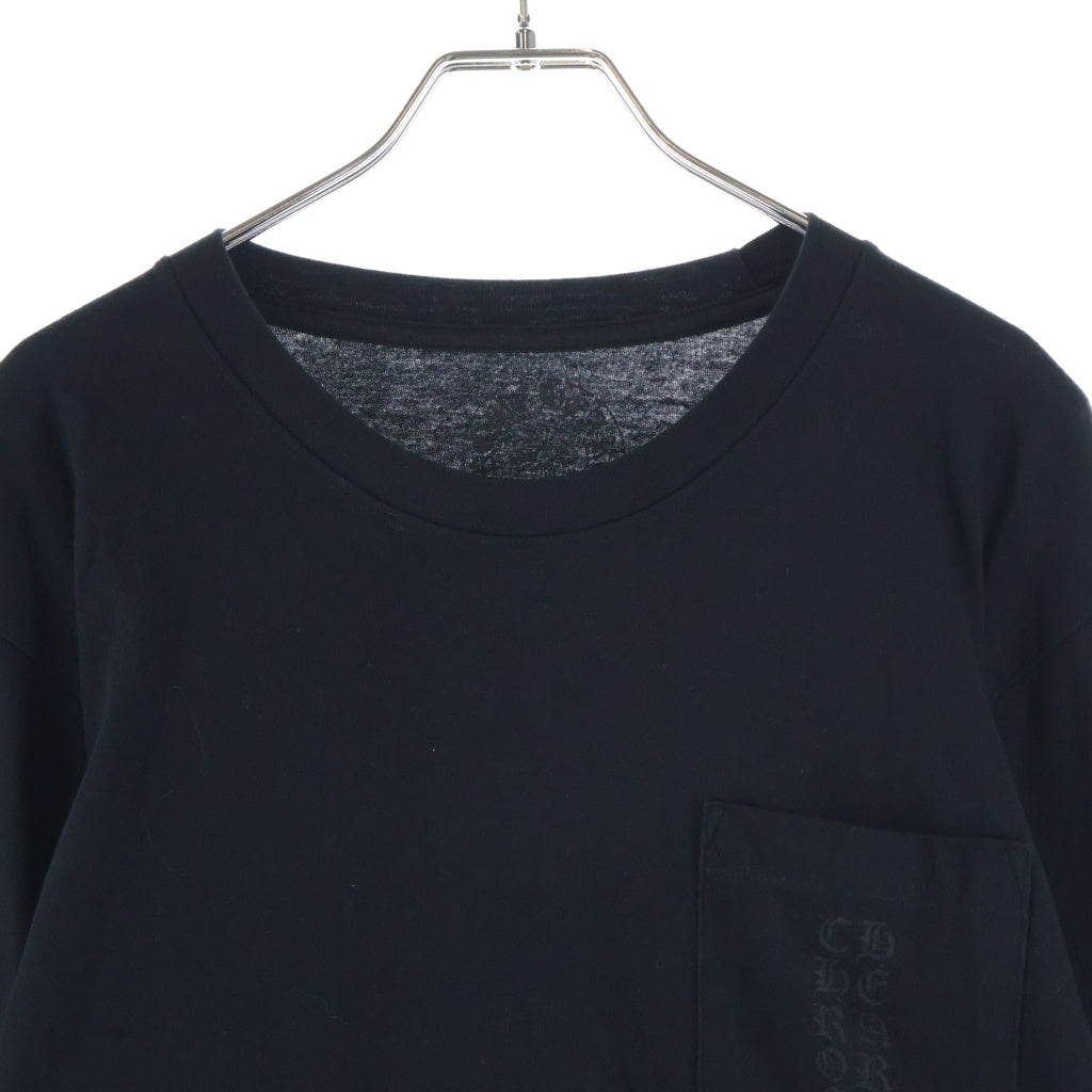 CHROME HEARTS(クロムハーツ) MIAMI LTD Vertical Logo L/S Tee マイアミ限定 ヴァーティカルロゴプリント 袖フローラル 長袖Tシャツ カットソー ブラック