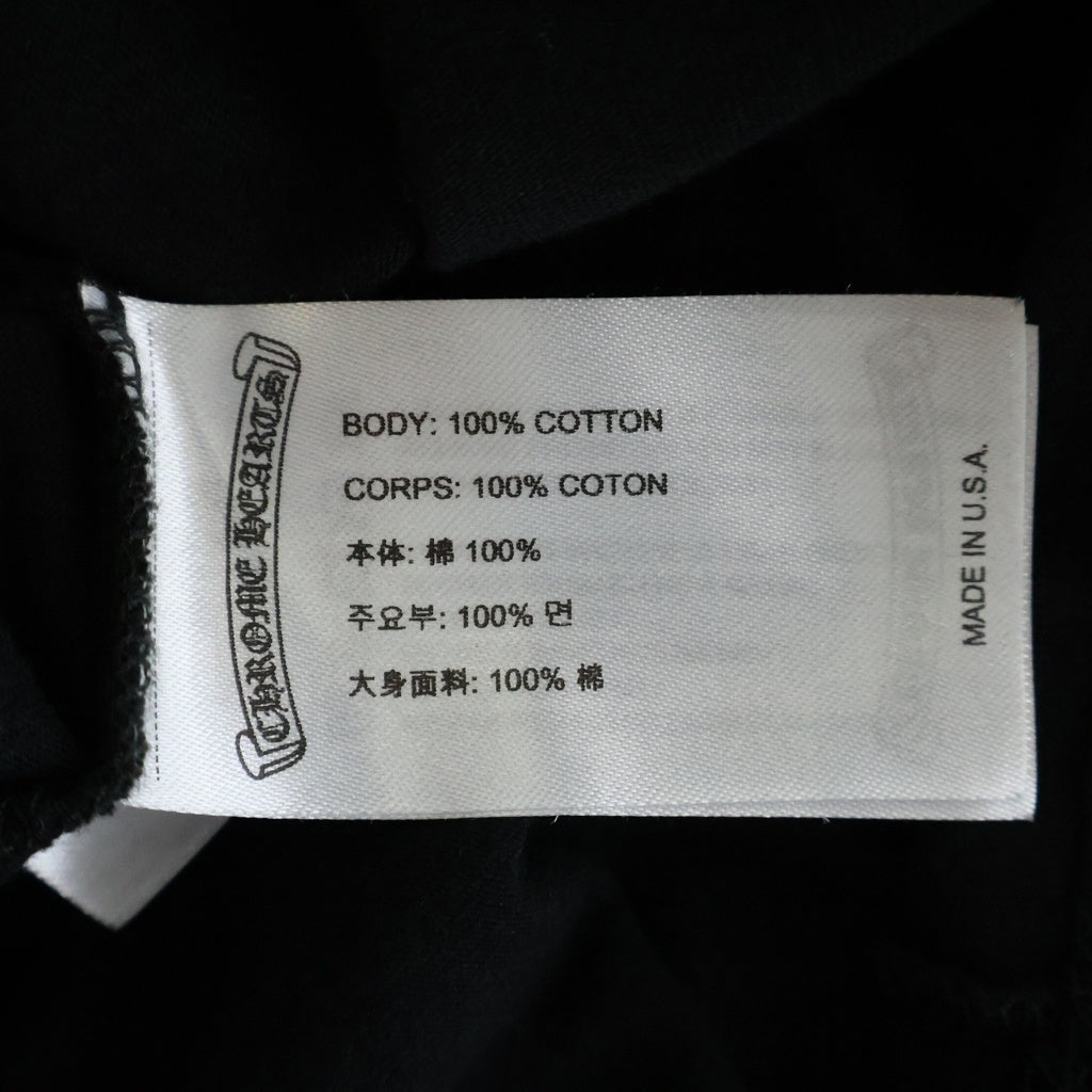 CHROME HEARTS(クロムハーツ) MIAMI LTD Vertical Logo L/S Tee マイアミ限定 ヴァーティカルロゴプリント 袖フローラル 長袖Tシャツ カットソー ブラック