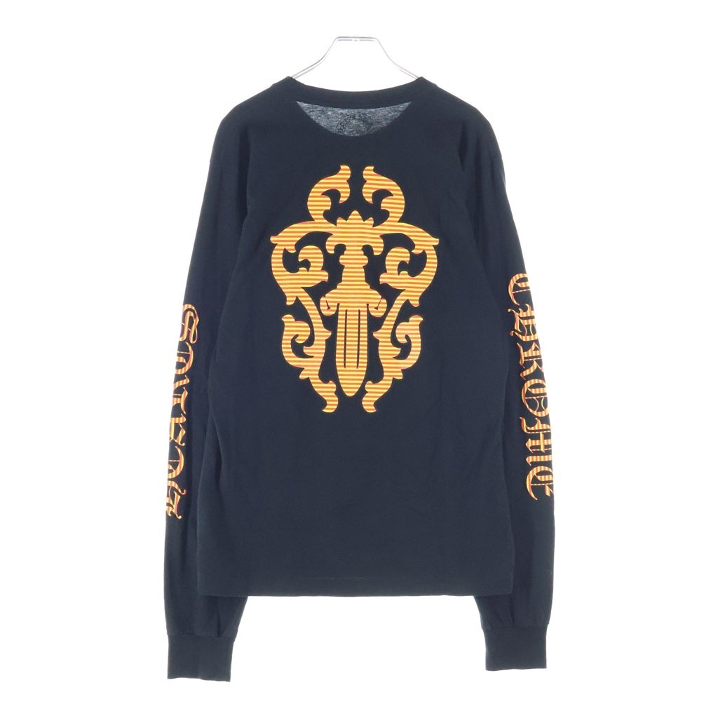 CHROME HEARTS(クロムハーツ) CH L/S 袖英字ロゴ バックヴァインダガープリント長袖Tシャツカットソー ブラック