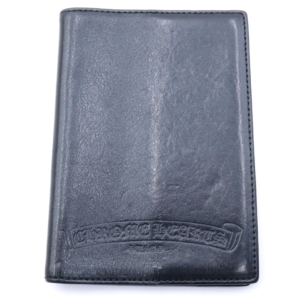 CHROME HEARTS(クロムハーツ) PASSPORT COVER パスポート クロスパッチ付きパスポートケース ブラック