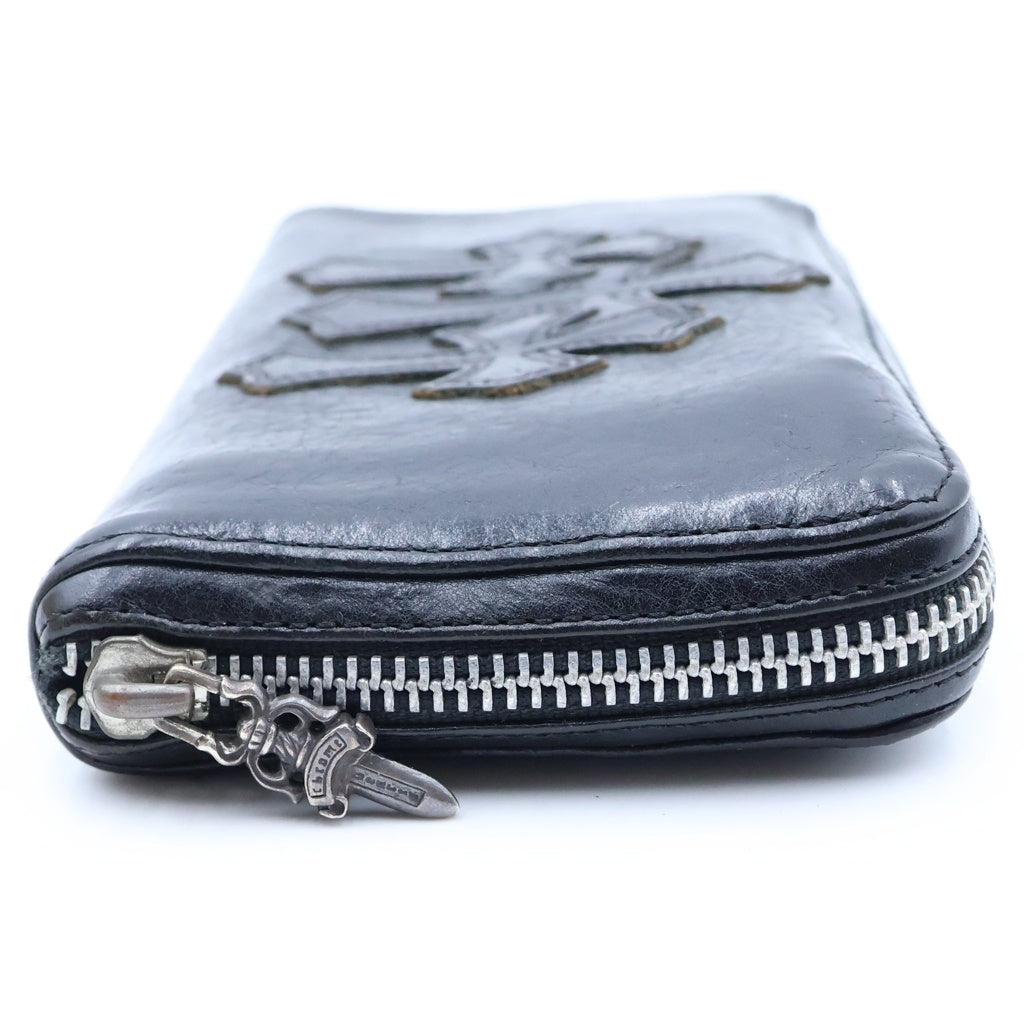 CHROME HEARTS(クロムハーツ) REC F ZIP 3クロス ラウンドジップレザーウォレット 財布 ブラック