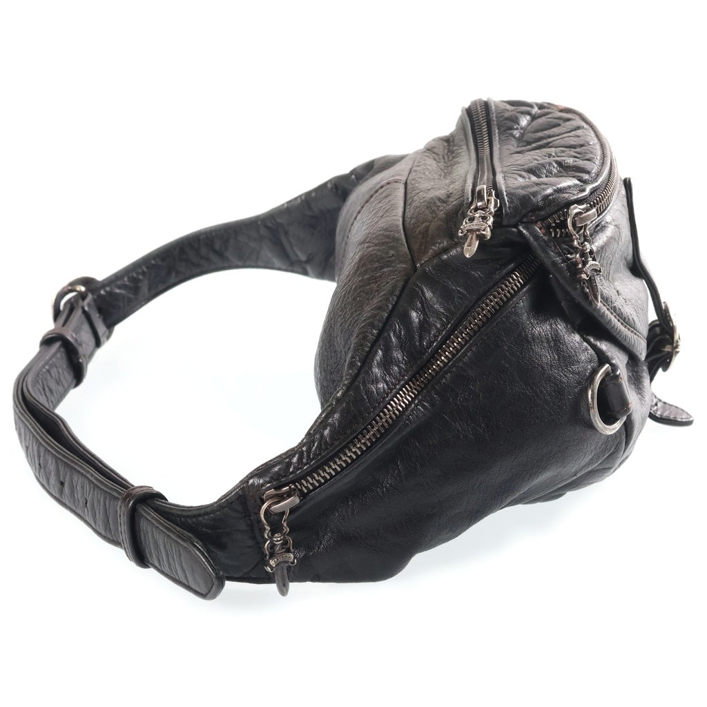 CHROME HEARTS(クロムハーツ) #1 SNAT PACK スナットパック ダガージップ ガンスリンガーベルト レザーウエストバッグ ブラック BCA378 レディース