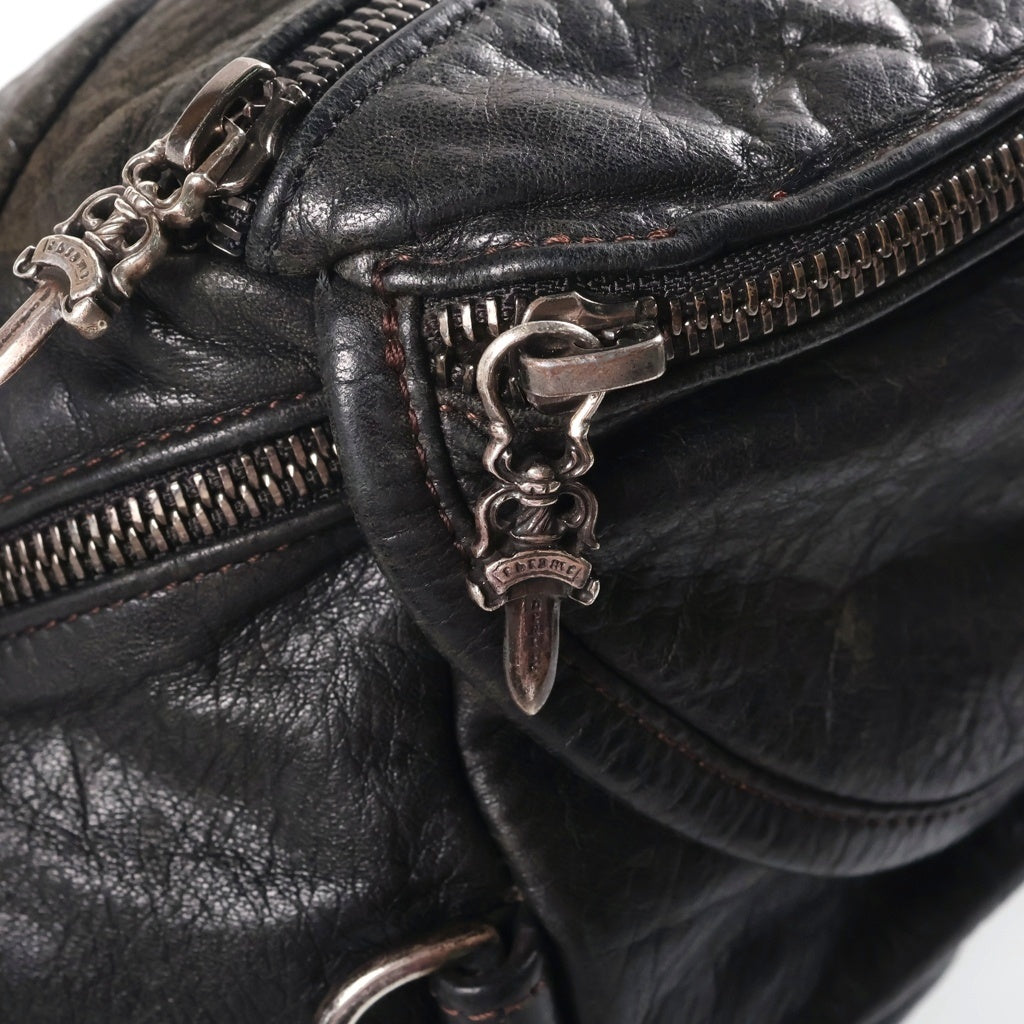 CHROME HEARTS(クロムハーツ) #1 SNAT PACK スナットパック ダガージップ ガンスリンガーベルト レザーウエストバッグ ブラック BCA378 レディース