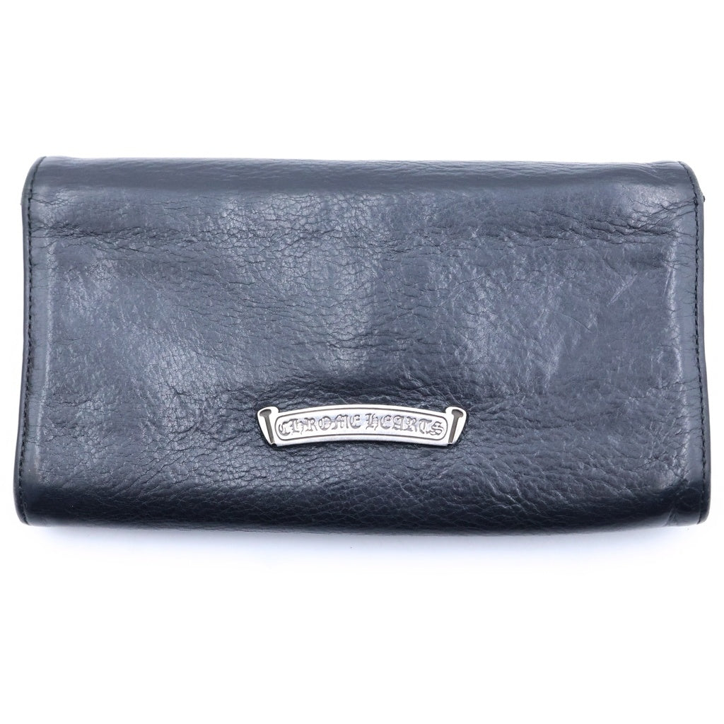 CHROME HEARTS(クロムハーツ) JUDY CROSS BALL ジュディ クロス ボール ボタン レザーウォレット 長財布 ブラック
