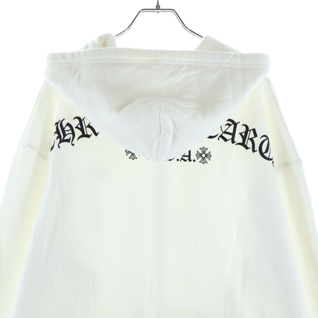 CHROME HEARTS(クロムハーツ) SWTSHRT HD ZIP バックアーチロゴ フロントTバープリントパーカー ホワイト