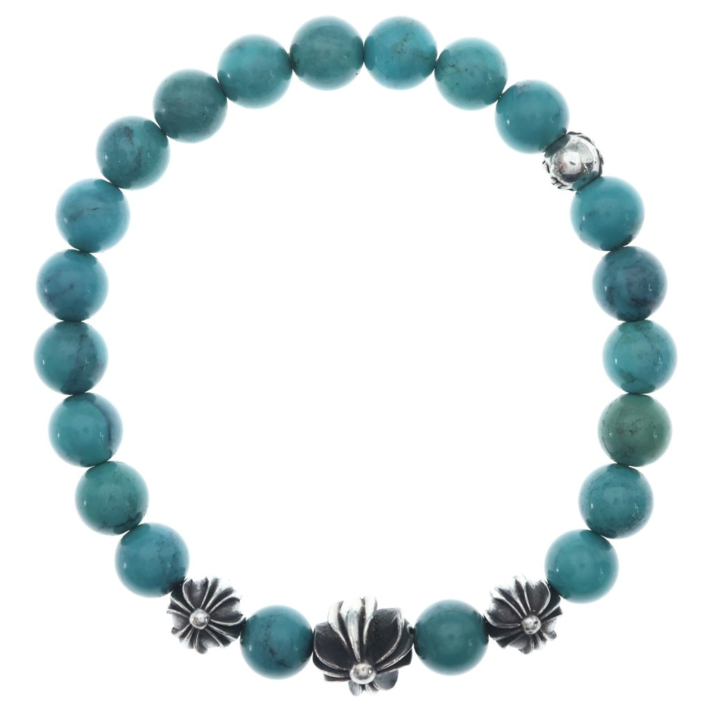 CHROME HEARTS(クロムハーツ) ビーズブレス BEAD 8mm ビーズブレスレット ブルービーズブレスレット ターコイズ/シルバー