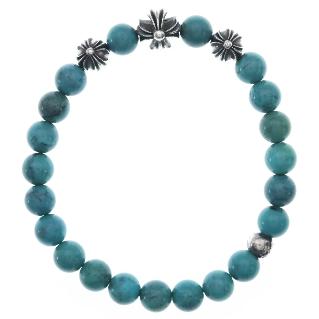 CHROME HEARTS(クロムハーツ) ビーズブレス BEAD 8mm ビーズブレスレット ブルービーズブレスレット ターコイズ/シルバー