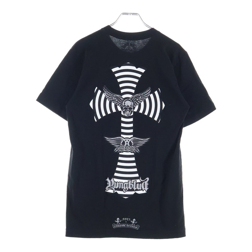CHROME HEARTS(クロムハーツ) ×AEROSMITH エアロスミス 青山限定 FOTI プリント 半袖Tシャツ カットソー ブラック