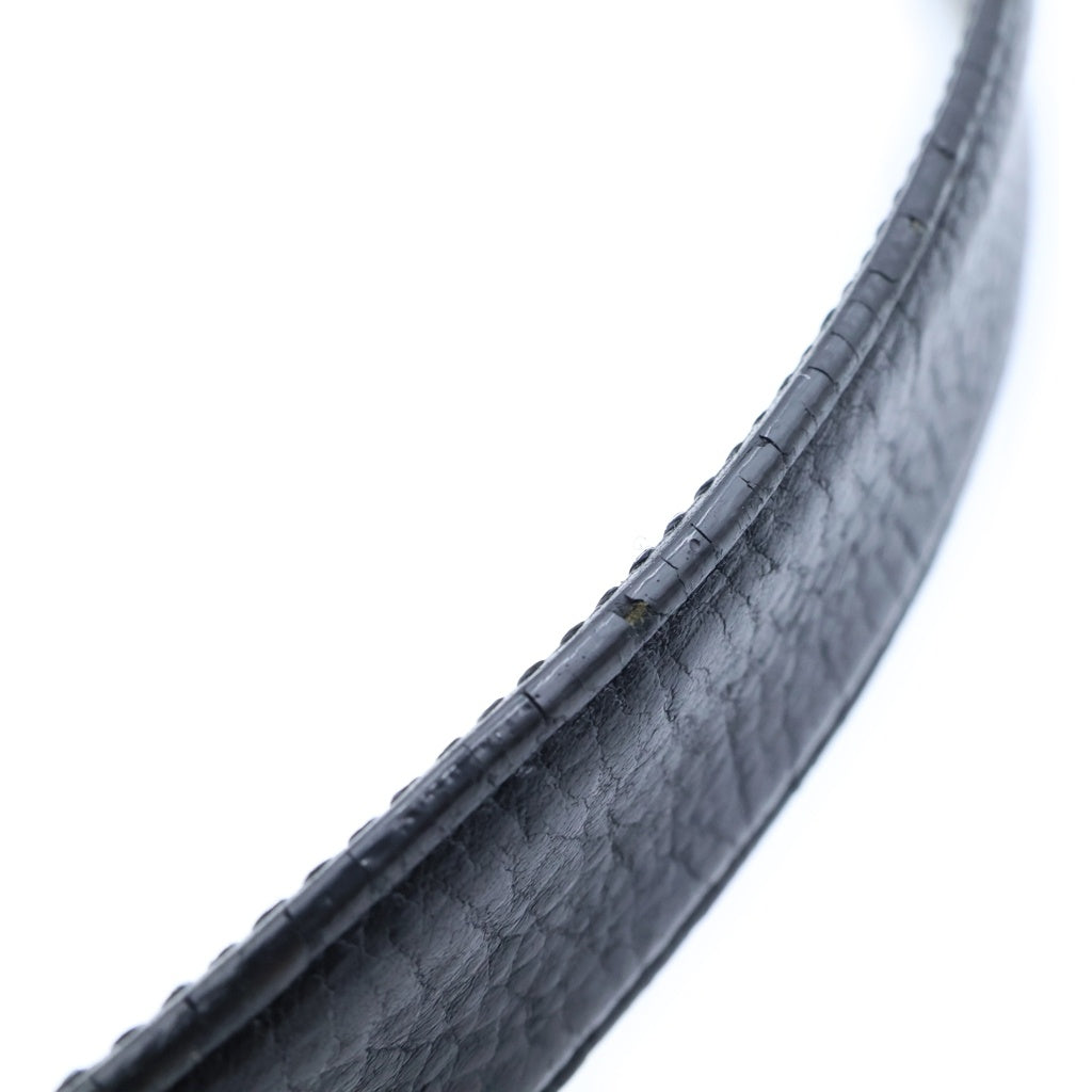 CHROME HEARTS(クロムハーツ) 1.5 STRAP 1.5inchスクロールレーベルリベッツ レザーベルト ブラック