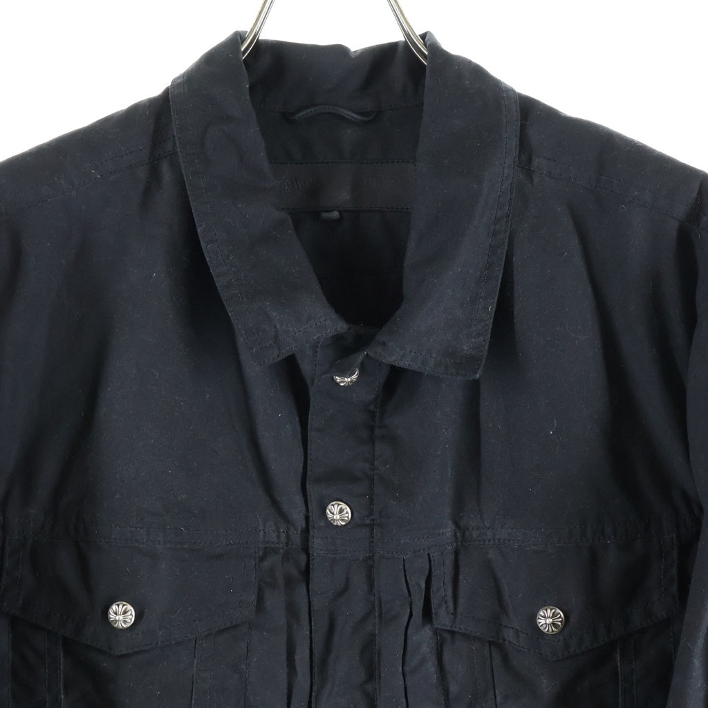 CHROME HEARTS(クロムハーツ) WHIPLASH ウィップラッシュ クロスボールボタンオイル加工デニムジャケット ブラック