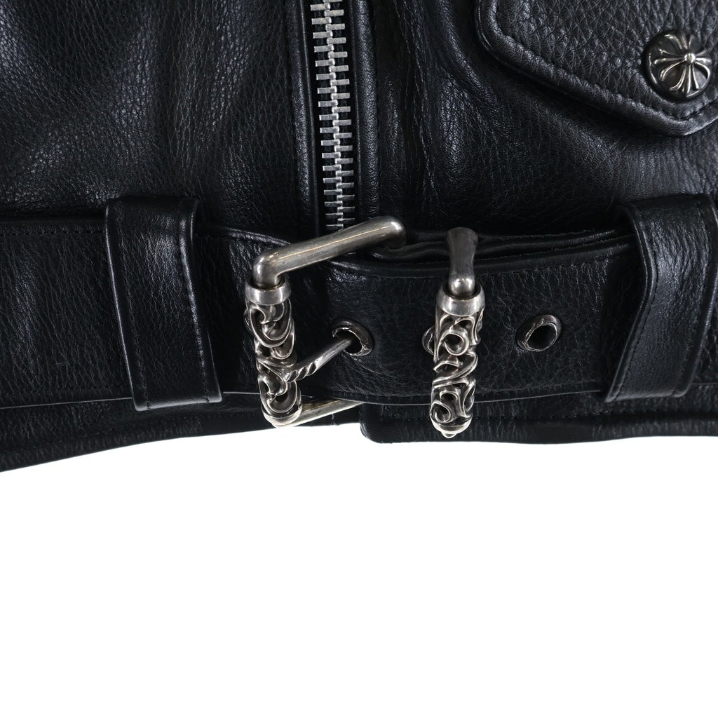 CHROME HEARTS(クロムハーツ) JJ DEAN JJディーン ダガージップライダースレザージャケット ブラック/シルバー