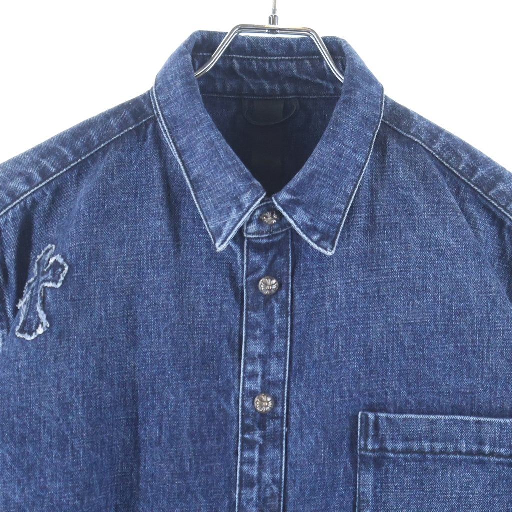 CHROME HEARTS(クロムハーツ) LOOSEENDS FBRC ルーズエンド デニムクロスパッチデニム長袖シャツ