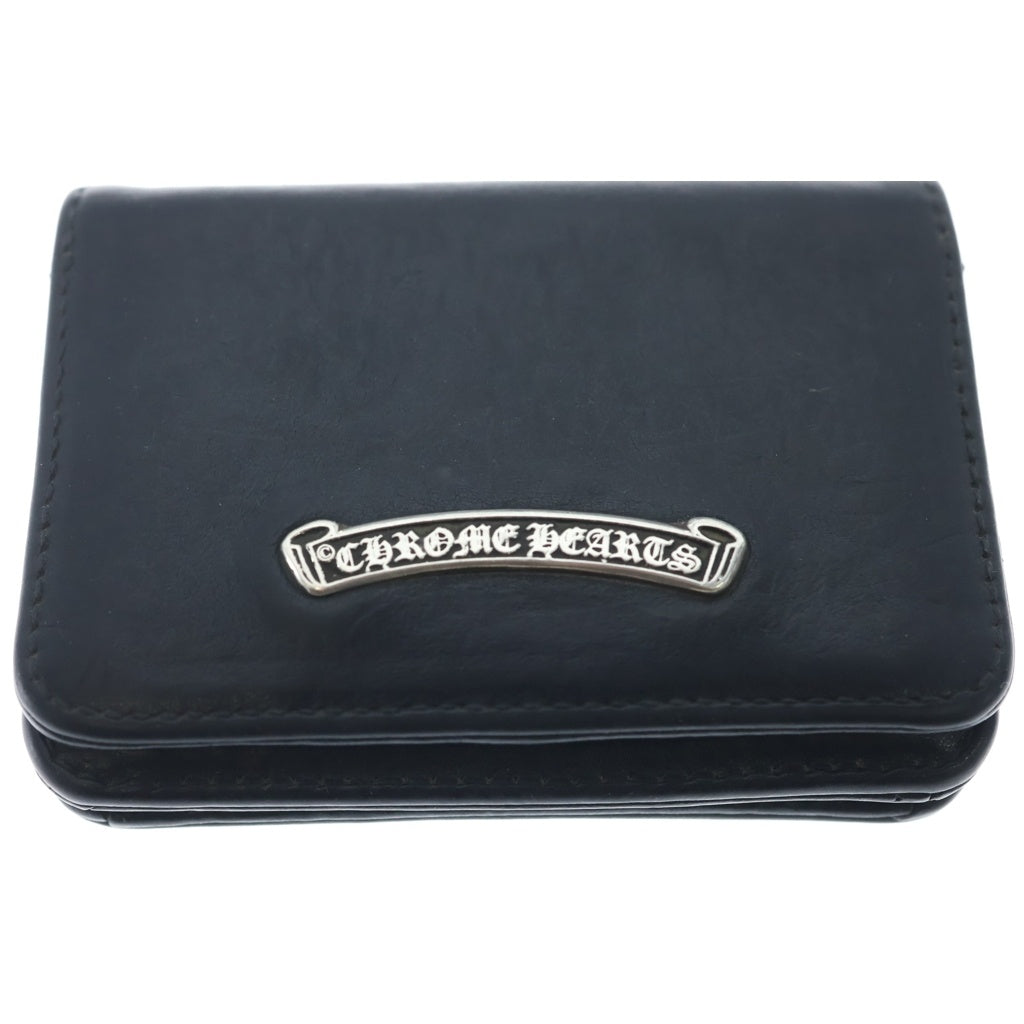 CHROME HEARTS(クロムハーツ) RD CSE3PKTWDV1 アーチロゴプレート3ポケットレザーカードケース ブラック/シルバー