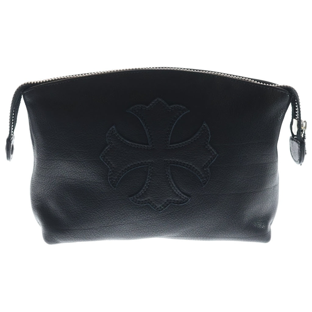 CHROME HEARTS(クロムハーツ) COSMETIC POUCH ポーチ レザーCHプラスパッチダガージップレザーポーチ