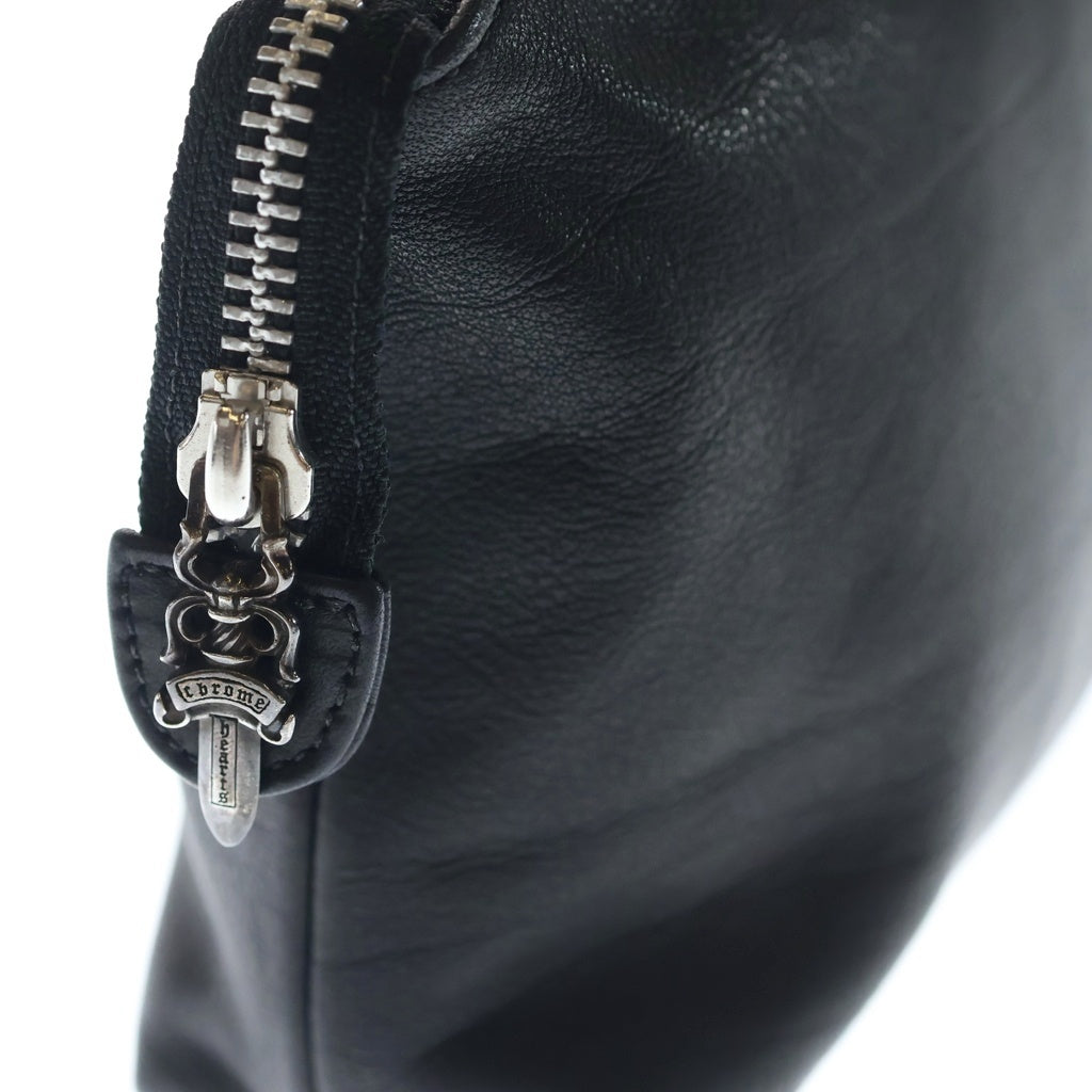 CHROME HEARTS(クロムハーツ) COSMETIC POUCH ポーチ レザーCHプラスパッチダガージップレザーポーチ