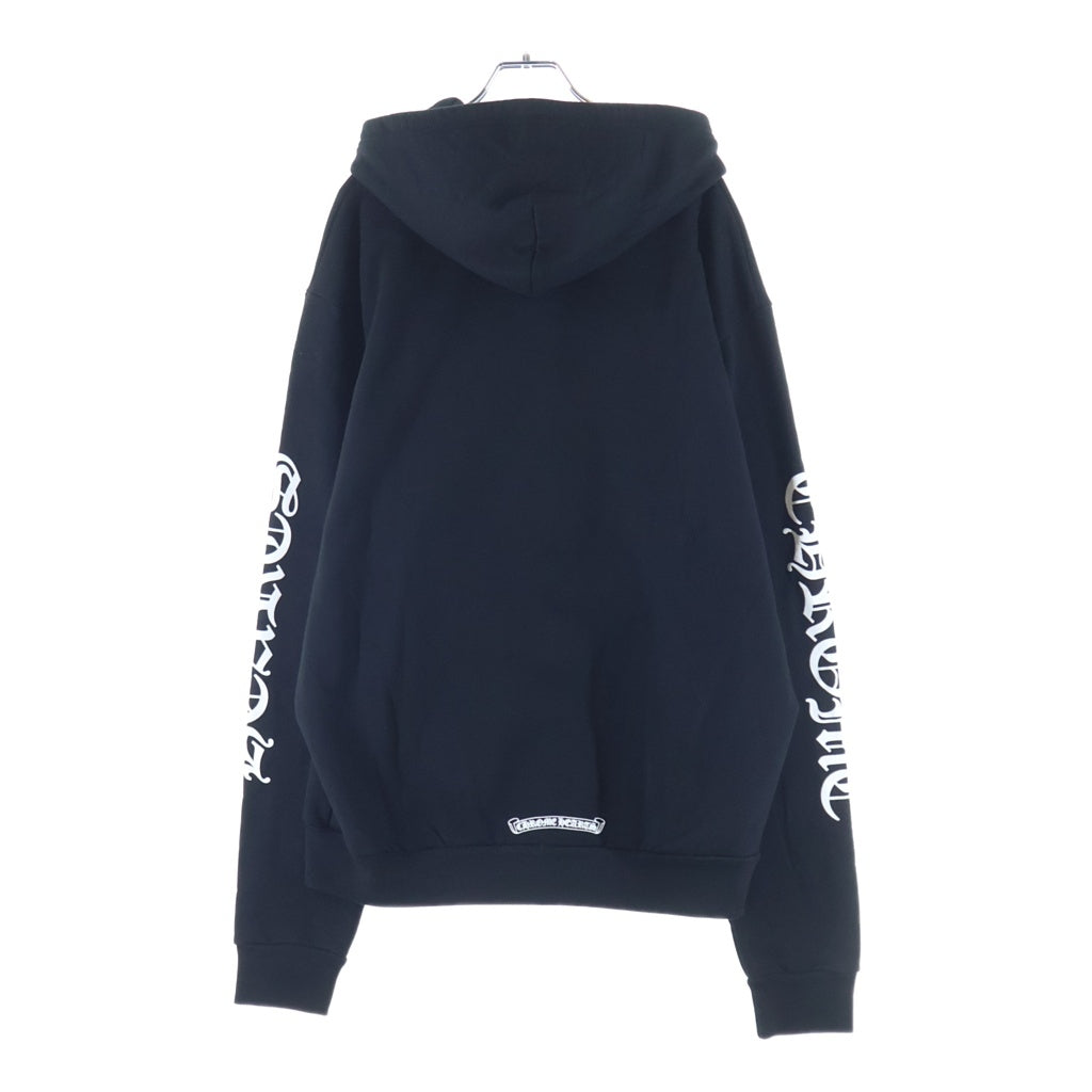 CHROME HEARTS(クロムハーツ) VERTICAL LOGO SWTSHRT ZIP ヴァーティカルロゴ アームロゴプリント ジップアップパーカー ブラック