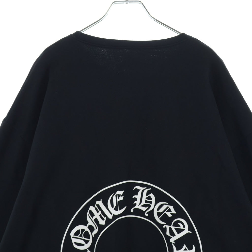 CHROME HEARTS(クロムハーツ) SWTSHRT PLVR 袖フローラルバックホースシュープリントスウェット ブラック