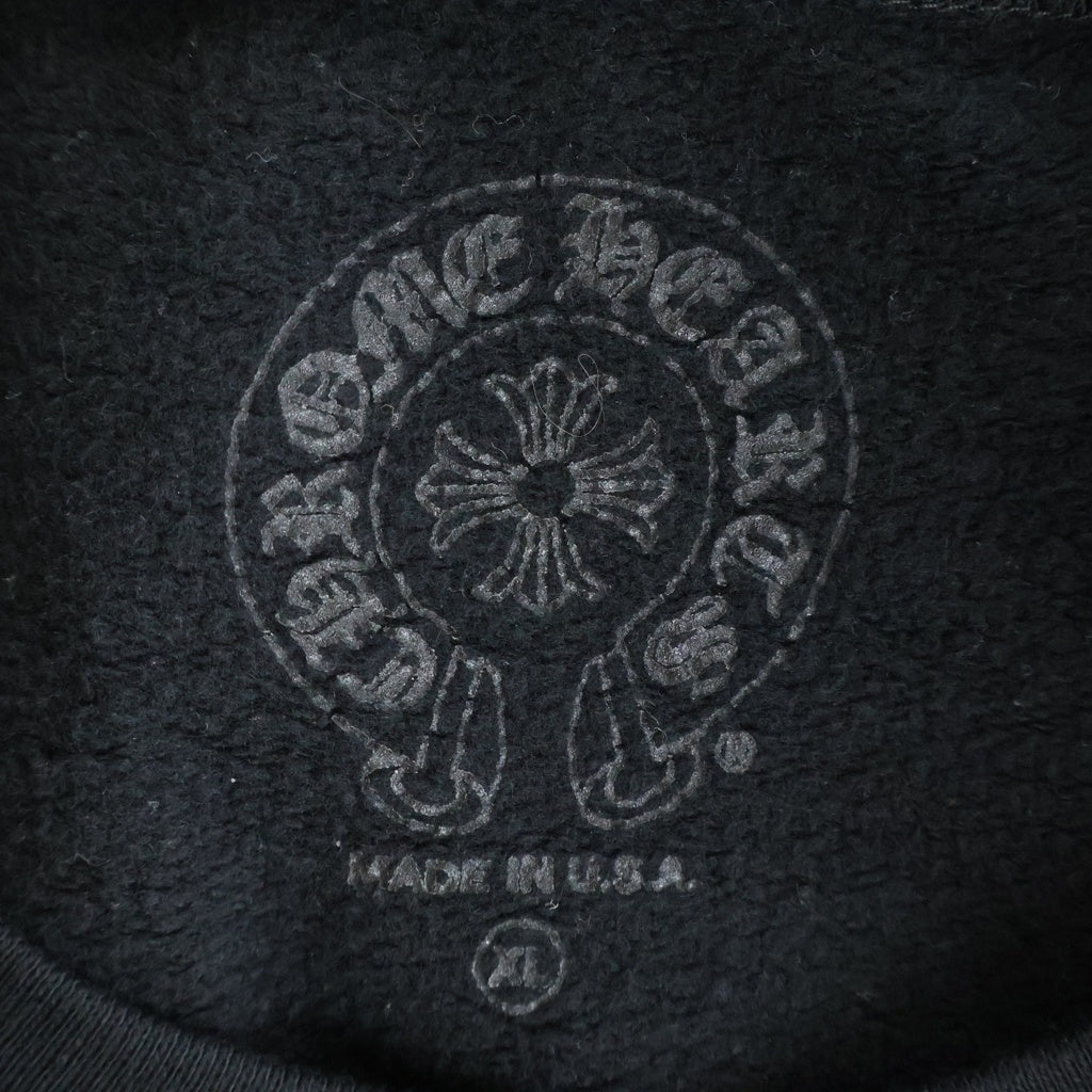 CHROME HEARTS(クロムハーツ) SWTSHRT PLVR 袖フローラルバックホースシュープリントスウェット ブラック
