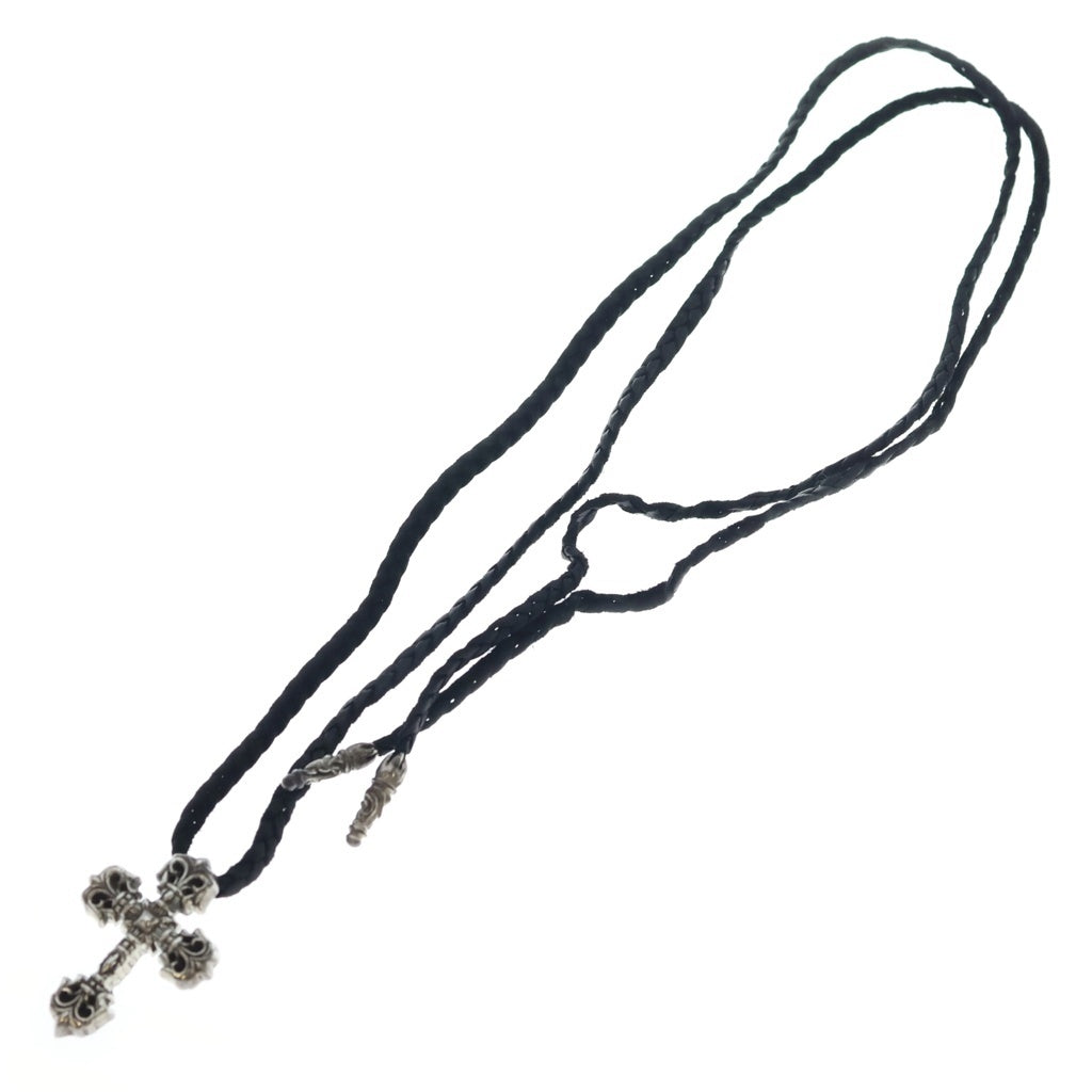 CHROME HEARTS(クロムハーツ) FILIG CROSS-XSM LB フィリグリー クロス レザーブレイド ネックレス シルバー