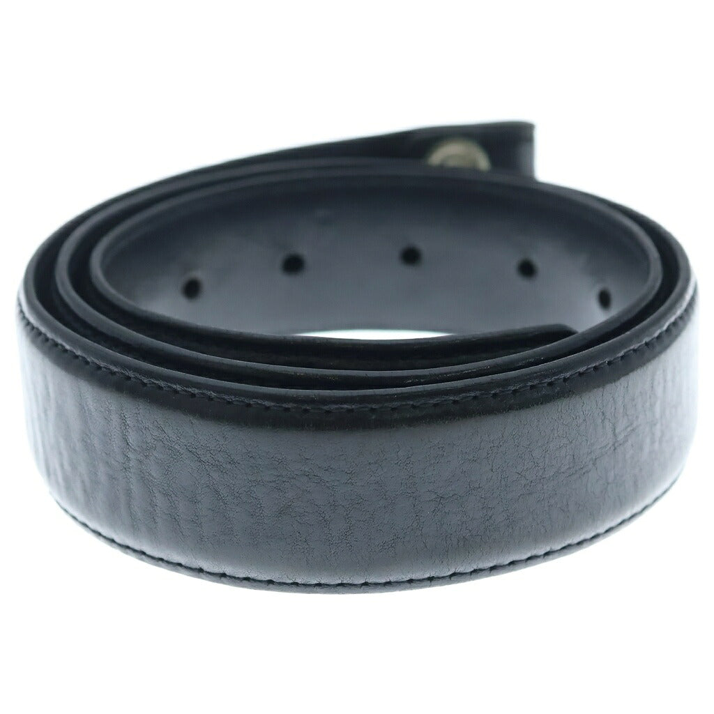 CHROME HEARTS(クロムハーツ) 1.5 STRAP 1.5inchスクロールレーベルリベッツ レザーベルト ブラック