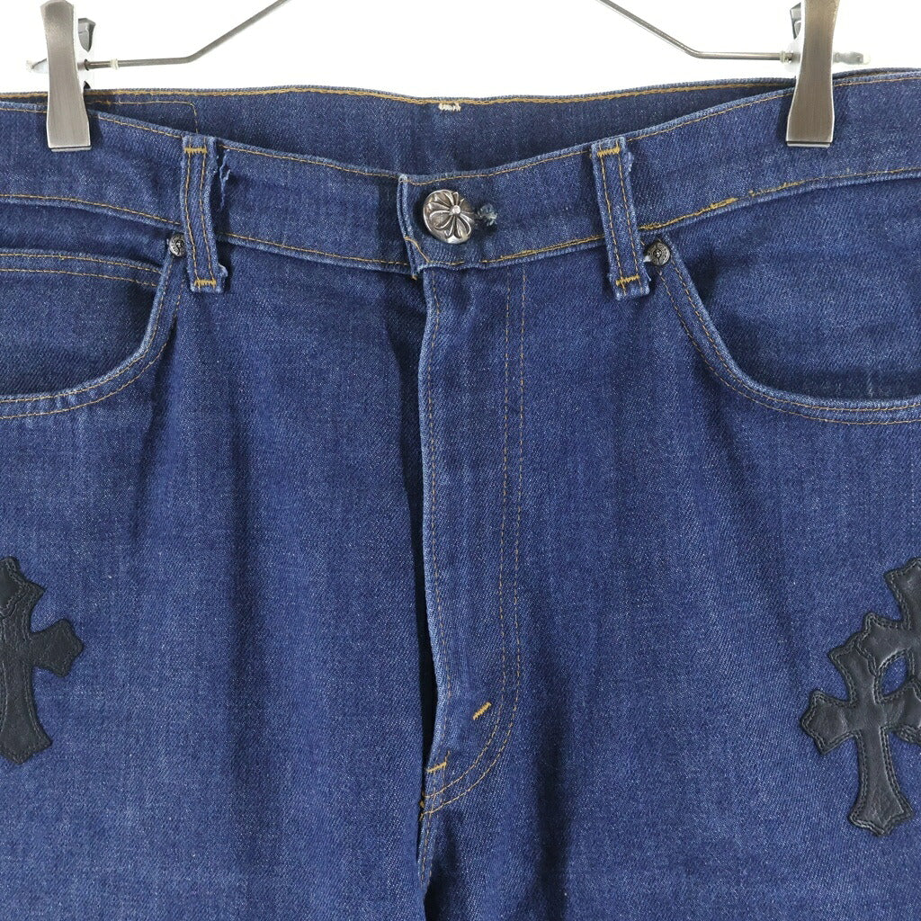 CHROME HEARTS(クロムハーツ) ×LEVI'S U VNTG JEAN BLU ORNG TAB 517 クロスパッチ付きウォッシュドデニムパンツ インディゴ